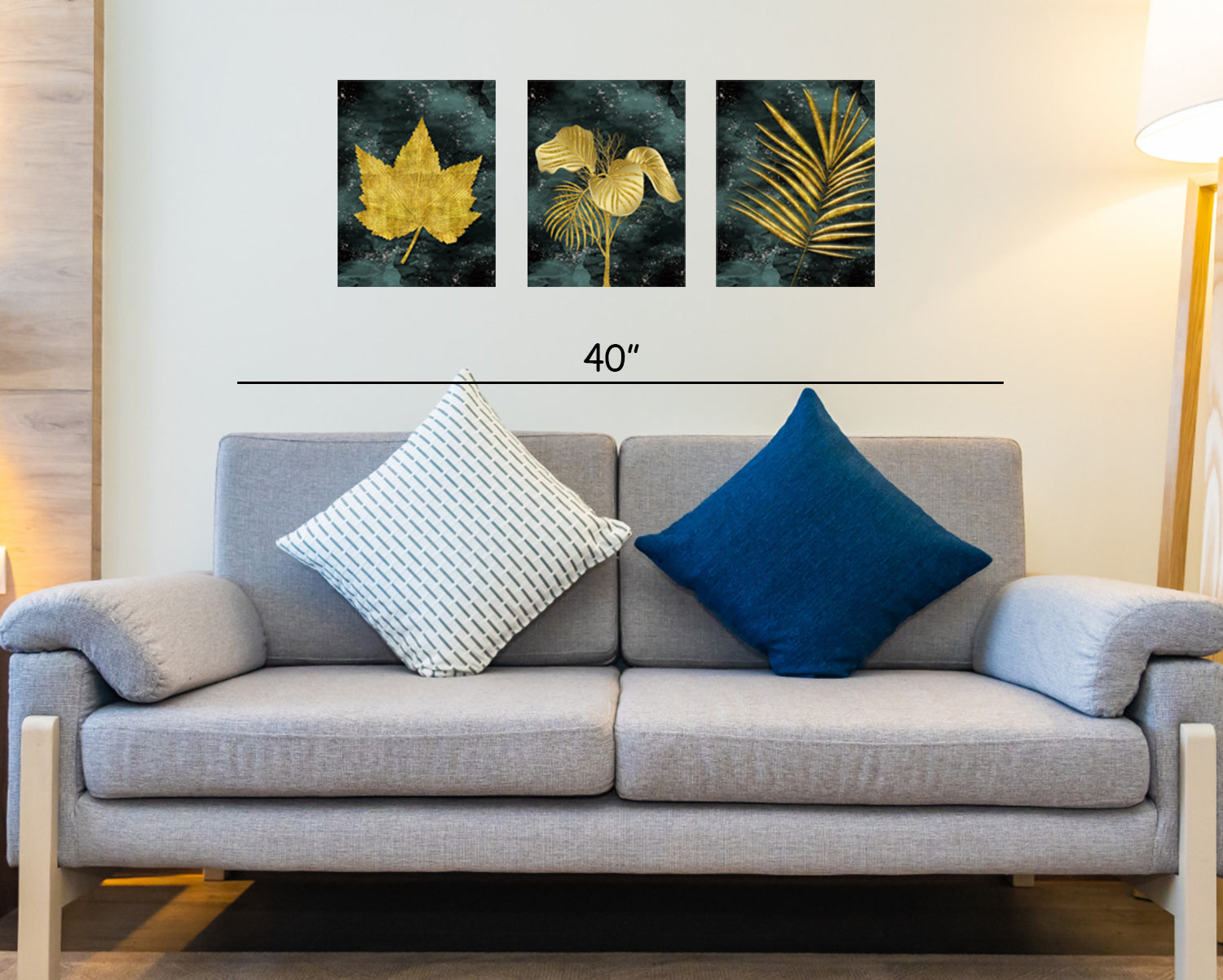 Gorgeous Yellow leaves Set of 3 pc on Canvas Traditional Art