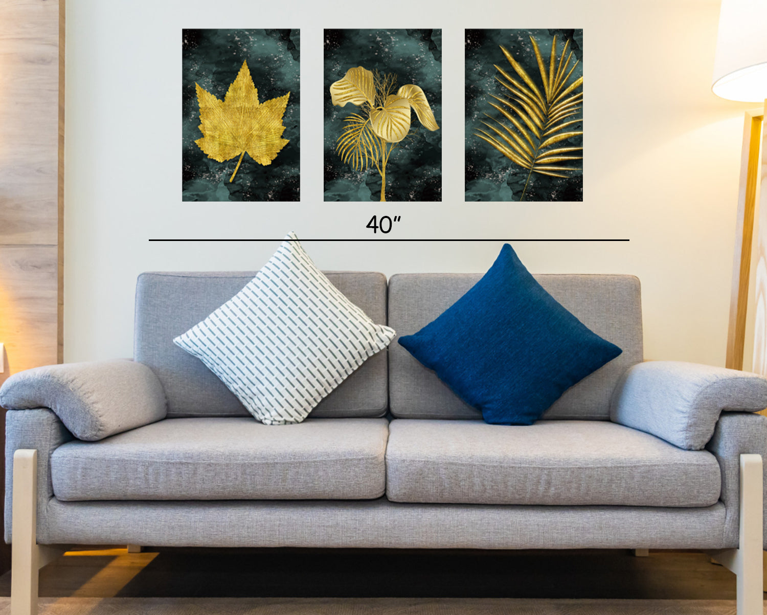 Gorgeous Yellow leaves Set of 3 pc on Canvas Traditional Art