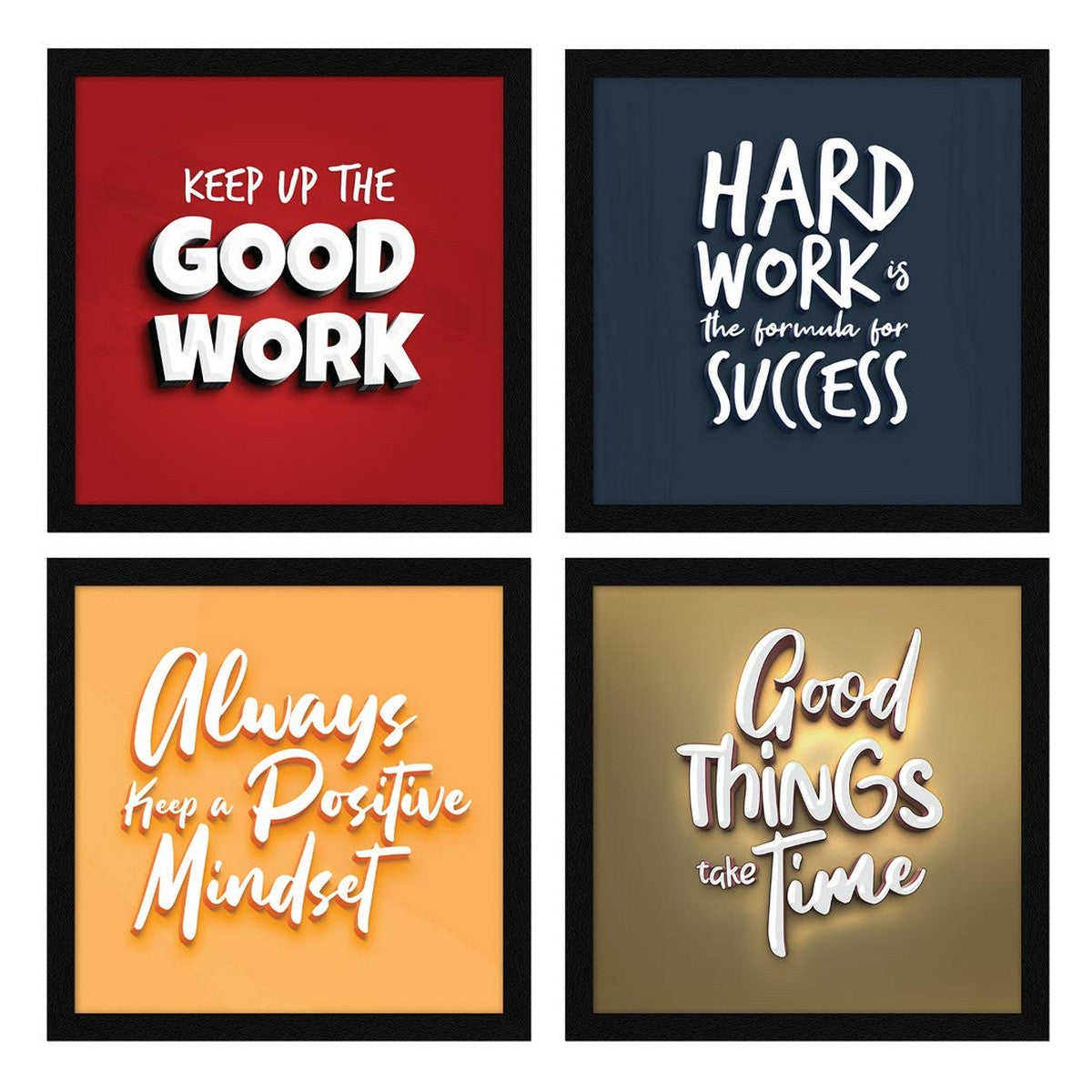 4 Pcs Inspirational Quotes Frame For Wall Decor