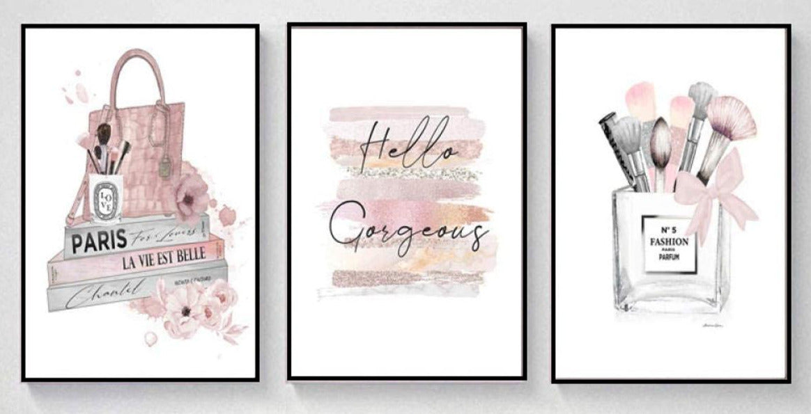 Set of 3 Makeup Quotes Frame set