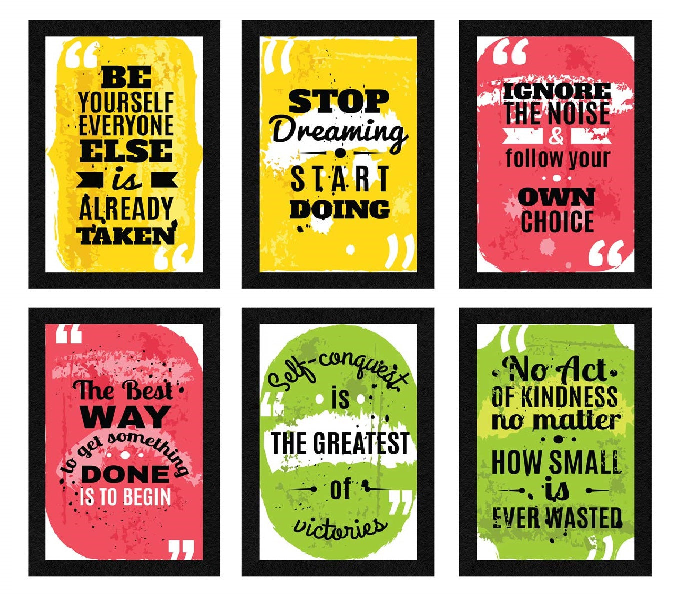 6 Pack Quotes Frames for Wall Décor