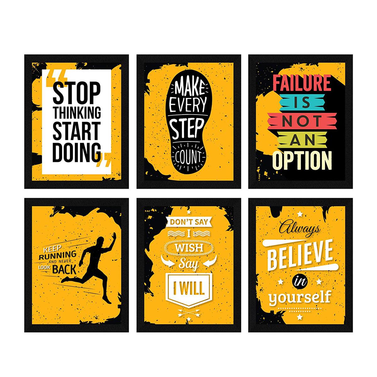 6 Pcs Office Motivational Quotes Frames