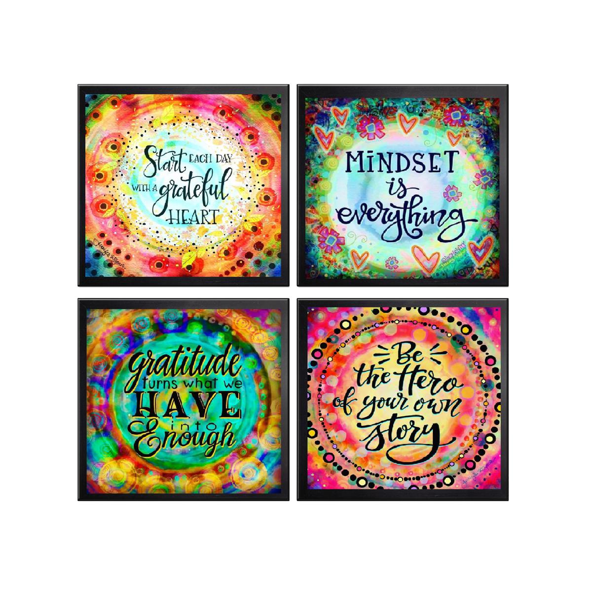 Pack of 4 Motivational Quotes Wall Decoration Frames