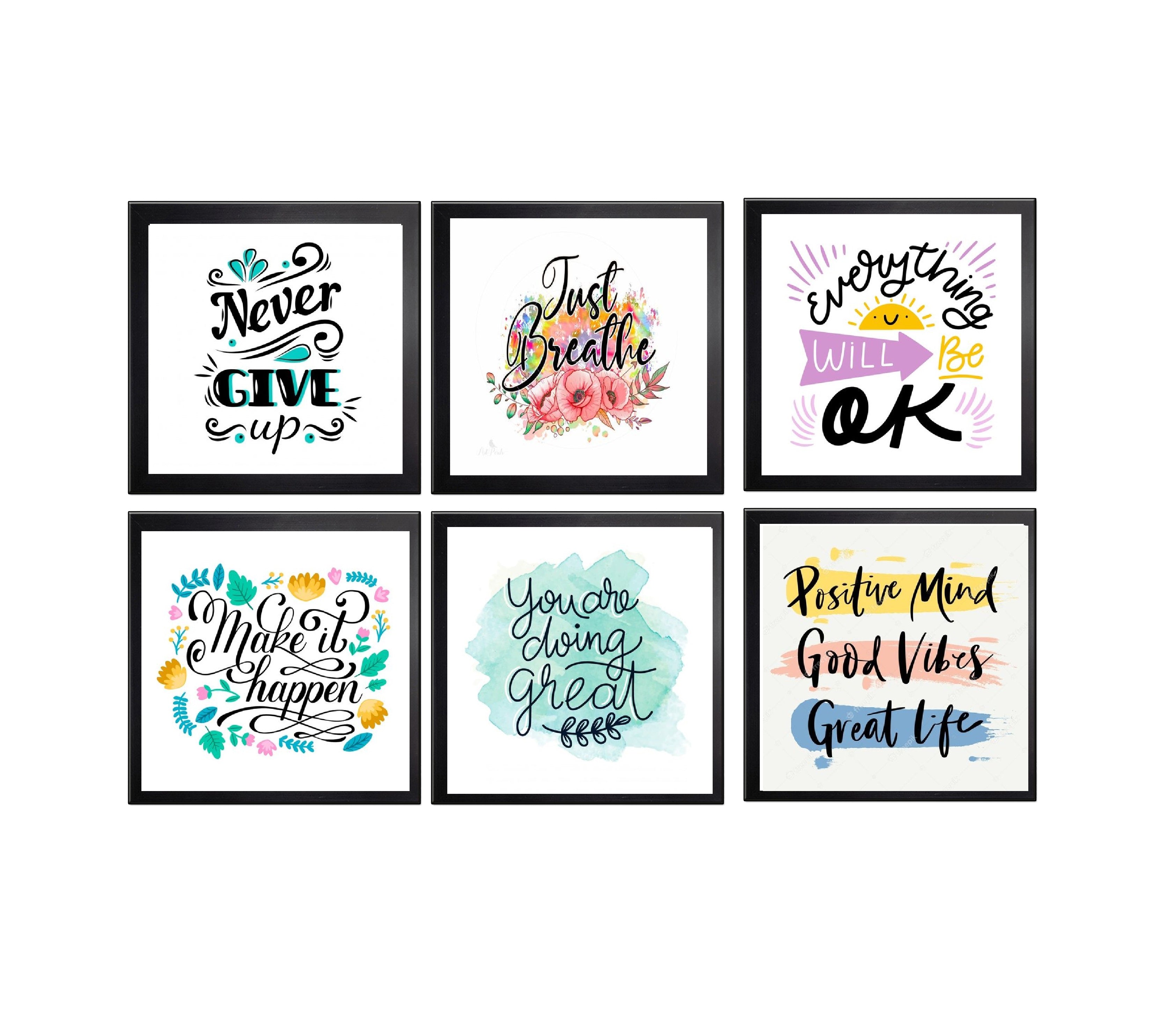 6 Pack Inspirational Quote Frames