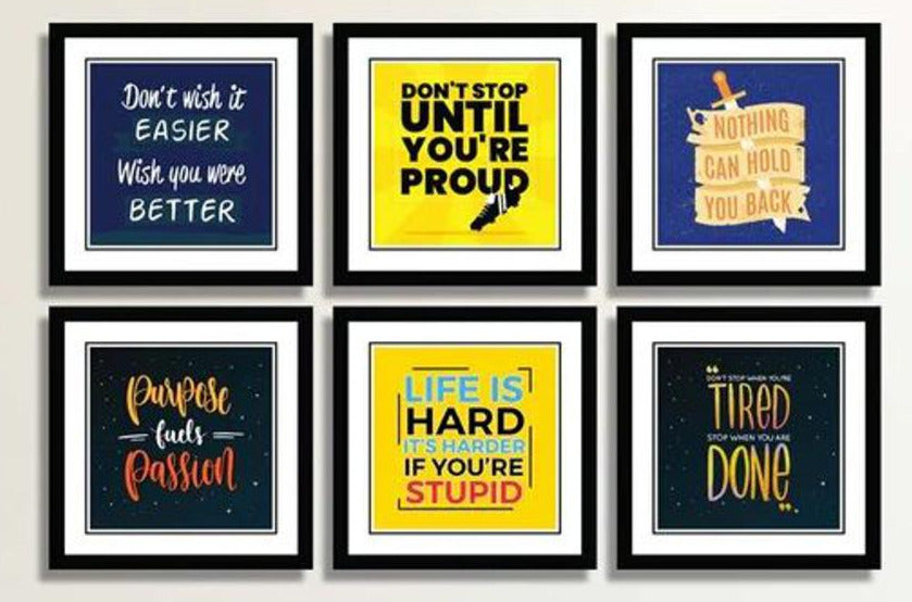 6 Pcs Picture Frames Motivational Quotes Wall frame