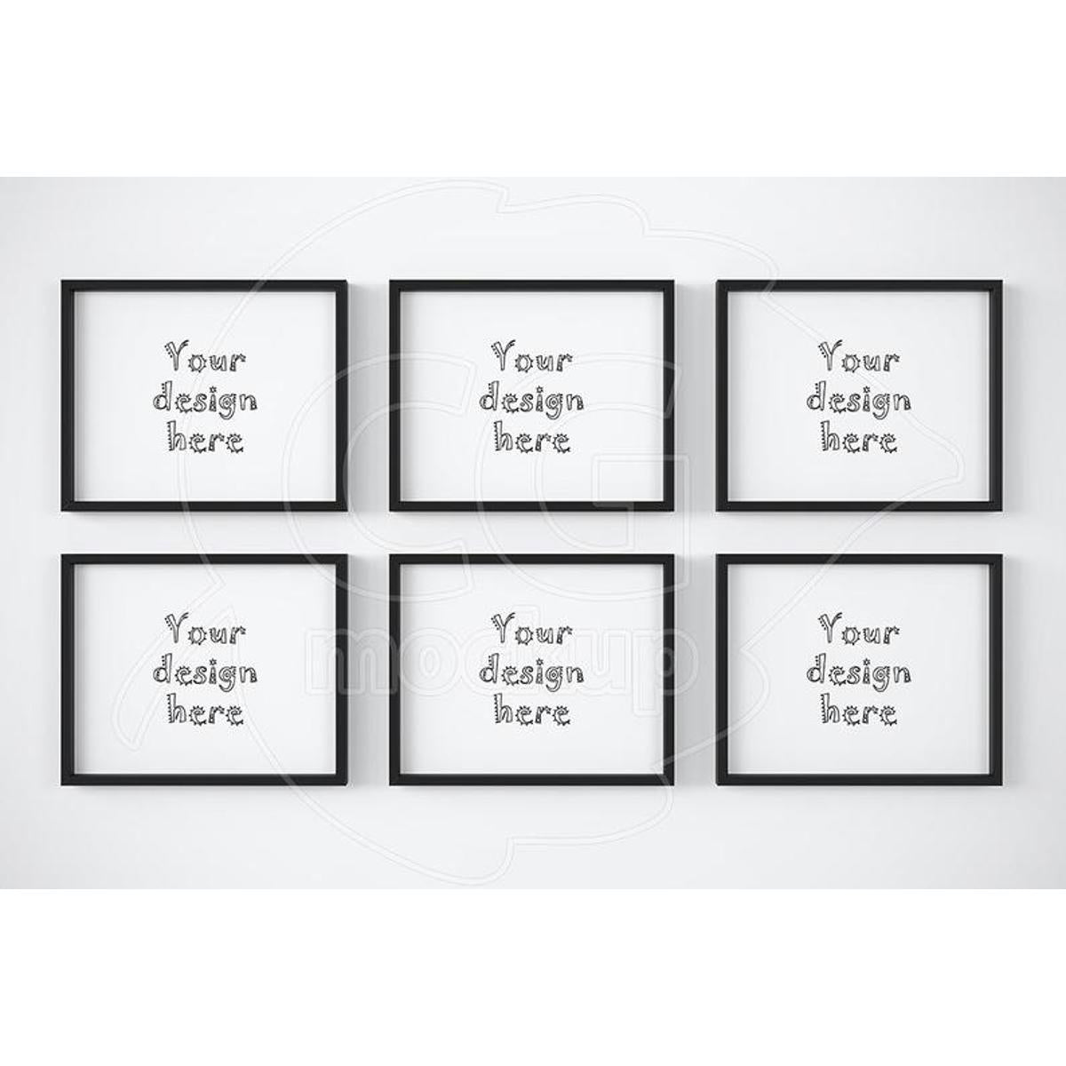 Set of 6 Collage frame, 8x8 Inches mockup Frames